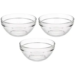 Amazon Brand - Solimo Set of 3 Glass Bowls 