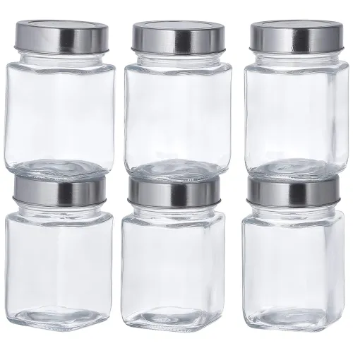 Image of Amazon Brand - Solimo Square Glass Storage Containers So6
