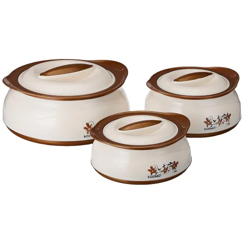 Image of Amazon Brand - Solimo Stainless Steel Casserole set 450/900/1450 ml * set of 3 Sources