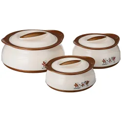 Amazon Brand - Solimo Stainless Steel Casserole set 450/900/1450 ml * set of 3   Sources
