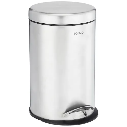 Image of Amazon Brand - Solimo Stainless Steel Pedal Dustbin 7" X 11"