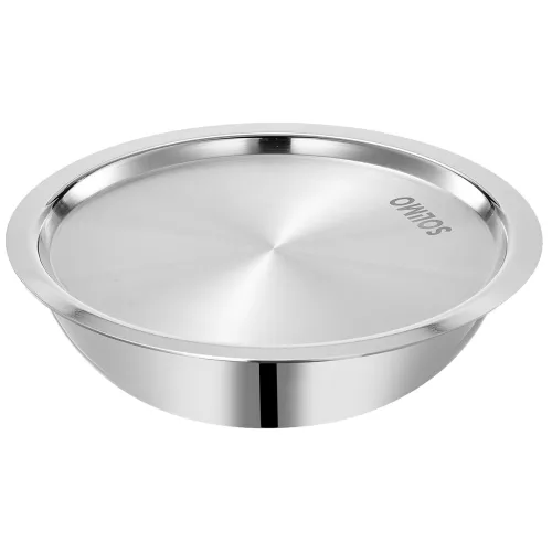 Image of Amazon Brand - Solimo Stainless Steel Tasla With Lid ( 2.6 Liter) Silver