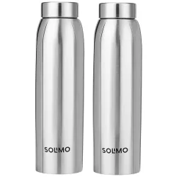 Amazon Brand Solimo Stainless Steel Water Bottle set of 2 × 1 L each