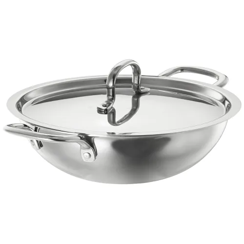 Image of Amazon Brand - Solimo Stainless Steel Triply Kadhai 24cm