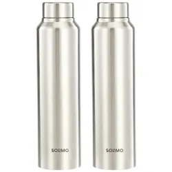 Amazon Brand - Solimo Steel Water Bottle (Pack of 2)