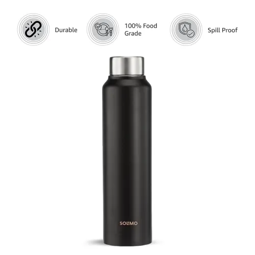 Image of Amazon Brand - Solimo Stainless Steel Water Bottle 900ml