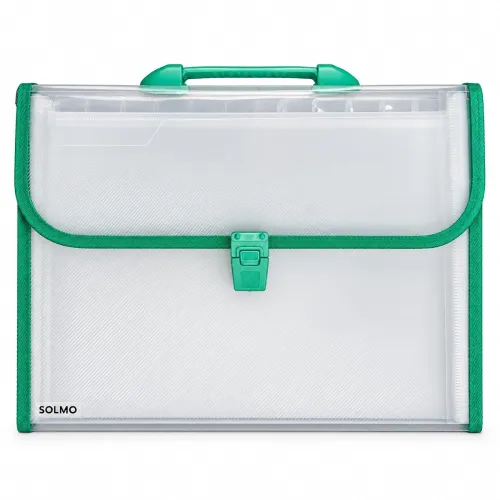 Image of Amazon Brand - Solimo Transparent Expanding File Folder with 13 Pockets