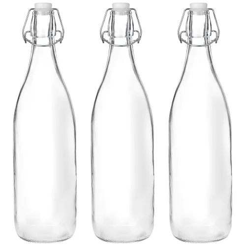 Image of Amazon Brand Solimo Transparent Silica Glass Bottle 1 Litre