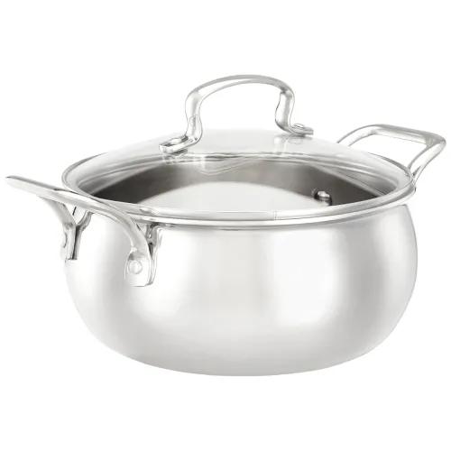 Image of Amazon Brand - Solimo Triply Handi 20 cm with Glass Lid