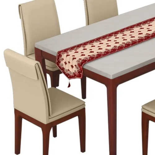 Image of Amazon Brand - Solimo Velvet Table Runner - Maroon