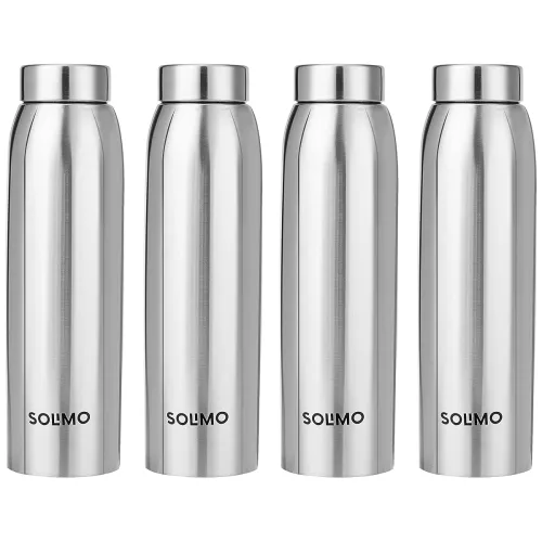 Image of Amazon Brand - Solimo Stainless Steel Water Bottle, Set of 4,