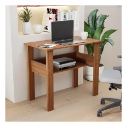 Amazon Brand - Solimo Ace Engineered Wood Computer Desk with One Tier Shelves Laptop Study Table 