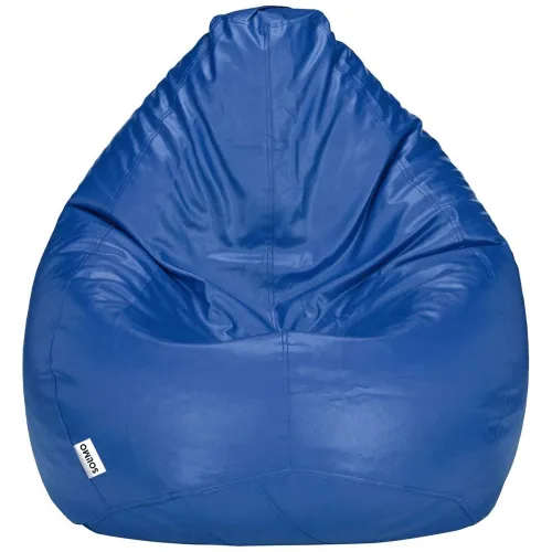 Image of Amazon Brand - Solimo XXXL Faux Leather Bean Bag Cover Without Beans (Blue)
