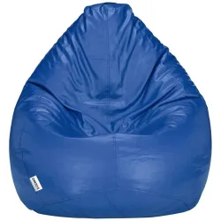 Amazon Brand - Solimo XXXL Faux Leather Bean Bag Cover Without Beans (Blue)