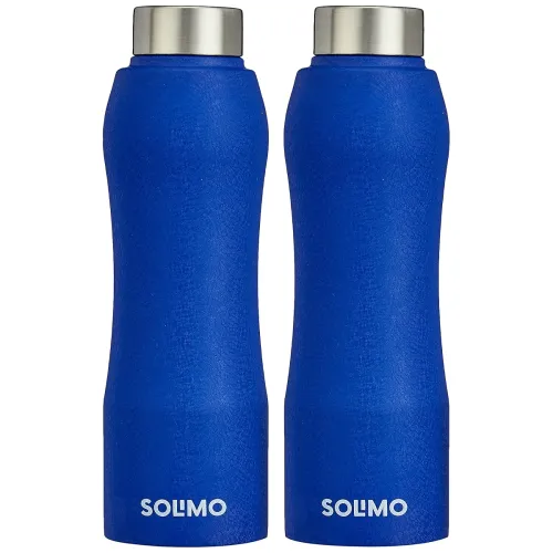Image of Amazon Brand - Solimo Stainless Steel Water Bottle (1000 ml,Set of 2)