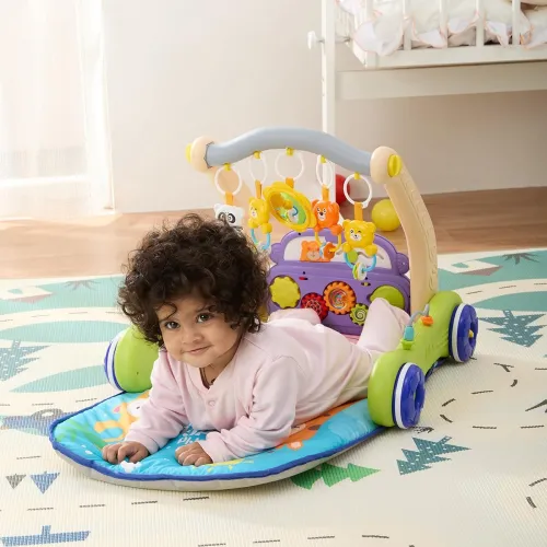 Image of Amazon Brand - Supples 2 in 1 Musical Baby Play Gym with Convertible Walker