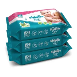 Amazon Brand - Supples Baby Wet Wipes 72 Wipes x 3 Packs