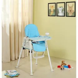 Amazon Brand - Supples 4-in-1 High Chair for Babies and Kids | Blue | Supports up to 15 Kg Weight | Detachable & Portabl