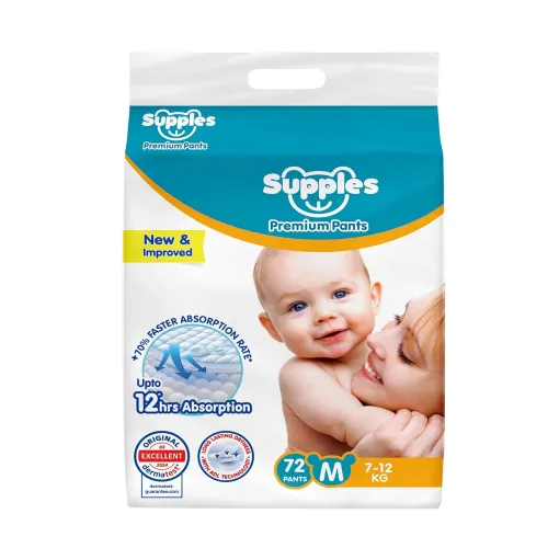 Image of Amazon Brand - Supples Premium Baby Diaper Pants | 72 Baby Diapers | Medium