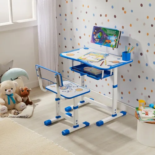 Image of Amazon Brand - Supples Study Table for Kids | Suitable for 3-12 Years | Kids Study Table with Height Adjustable Table & 