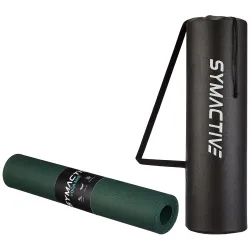 Amazon Brand - Symactive 6mm Anti-Skid Lightweight Water/Dirt Proof LDPE Yoga Mat with Carry Bag (Bottle Green)