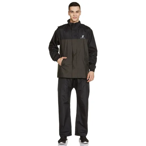 Image of Amazon Brand - Symactive Polyester Premium Double Layered Streetwear Raincoat 