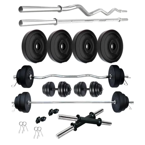 Image of Amazon Brand - Symactive PVC 12 Kg Home Gym Set 