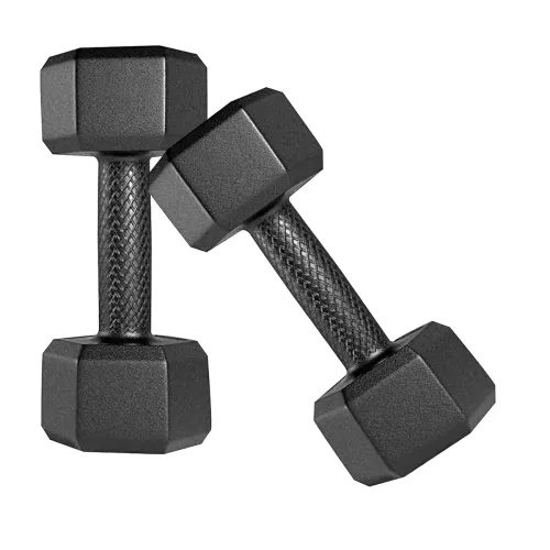 Image of Amazon Brand - Symactive Pvc 2 Kg Fixed Dumbbells Set 