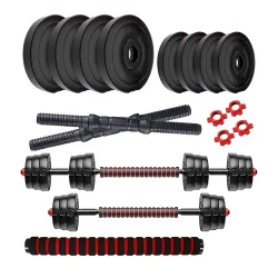 Amazon Brand - Symactive PVC 3-in-1 Convertible Dumbbells Set