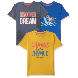 Amazon Brand - Symbol Boys T-Shirt Age 2-7 Years (Pack of 3)