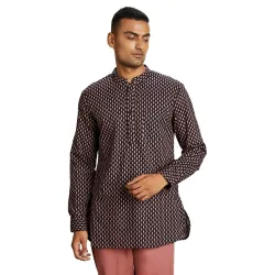 Amazon Brand - Symbol Cotton Screen Print Mens Kurta