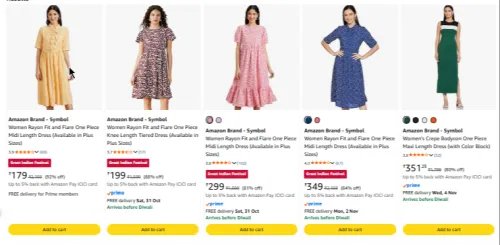 Image of Amazon Brand - Symbol Dresses at minimum 57% Discount