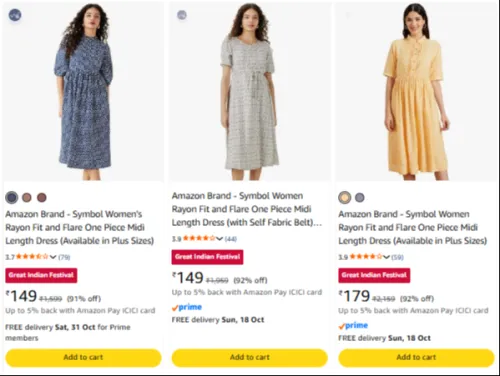 Image of Amazon Brand - Symbol Dresses at minimum 70% Discount