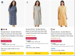 Amazon Brand - Symbol Dresses at minimum 70% Discount