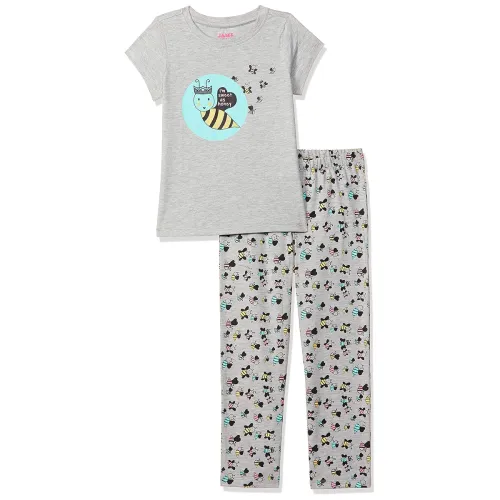 Image of Amazon Brand - Symbol Girls Girls Night Dress | 100% Cotton T-Shirt & Pajama Set | Age 2-12 Years