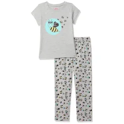 Amazon Brand - Symbol Girls Girls Night Dress | 100% Cotton T-Shirt & Pajama Set | Age 2-12 Years