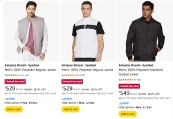 Amazon Brand Symbol jacket Minimum 80% Discount