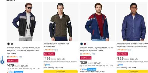 Image of Amazon Brand - Symbol Jackets at minimum 86% Discount