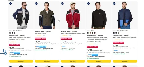Image of Amazon Brand - Symbol Jackets at minimum 82% Discount