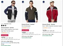 Amazon Brand - Symbol Jackets at minimum 82% Discount