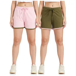 Amazon Brand - Symbol Women Cotton Blend Regular Fit Lounge Shorts (Available in Plus Sizes)