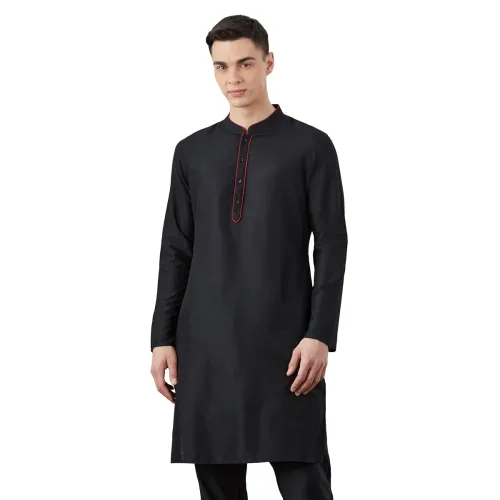 Image of Amazon Brand - Symbol Men Festive Solid Long Kurta (Regular Fit)