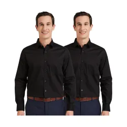 Amazon Brand - Symbol Men Formal Regular Fit Shirt (Pack of 2)