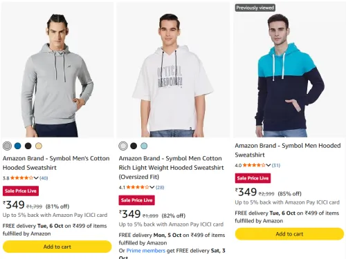 Image of Amazon Brand - Symbol Men Hooded at minimum 60% Discount