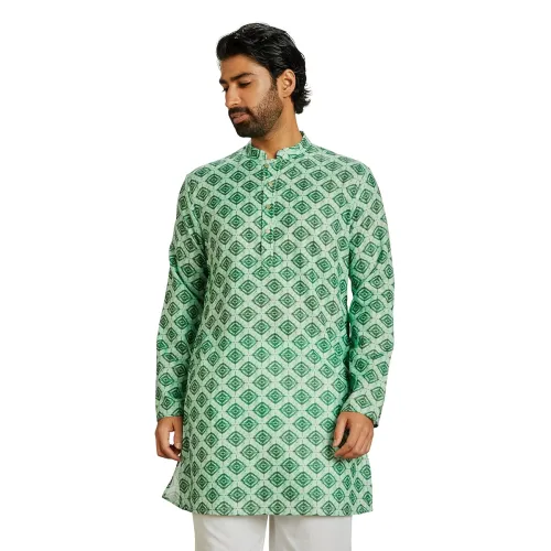 Image of Amazon Brand - Symbol Men's Polyester Printed Long Kurta 