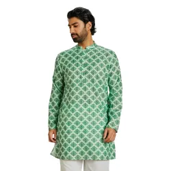Amazon Brand - Symbol Mens Polyester Printed Long Kurta