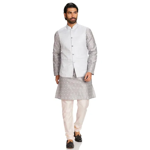 Image of Amazon Brand - Symbol Men's Cotton Blend Printed Kurta Pyjama Set