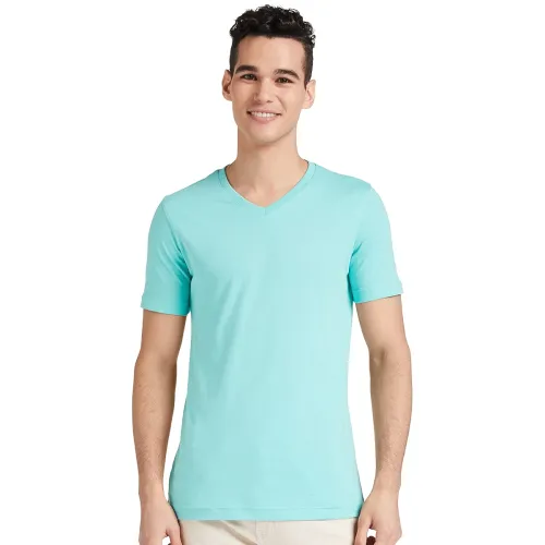 Image of Amazon Brand - Symbol Men's Cotton Solid V-Neck Regular Fit T-Shirt 