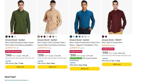 Image of Amazon Brand Symbol Men's Shirt Upto 80% OFF