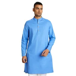 Amazon Brand - Symbol Men's 100% Cotton Solid Long Length Casual Kurta - Regular Fit (Available in Plus Sizes)